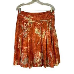 Club Monaco 100% Silk Pleated Raw Edge Skirt Size 4 AA0504